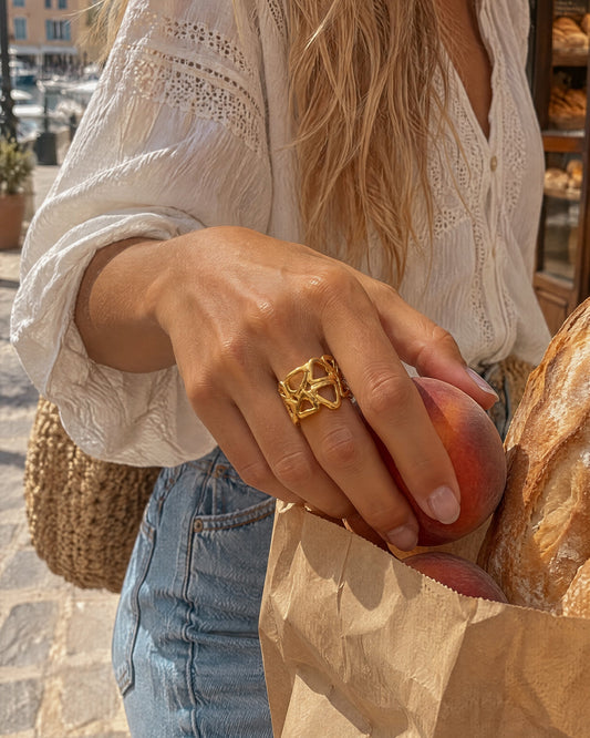 Umbria-gold gyűrű - aranyozott, állítható