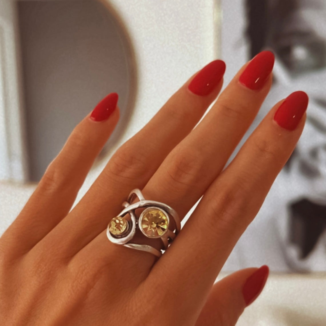 Malibu gyűrű (lime színű kővel)