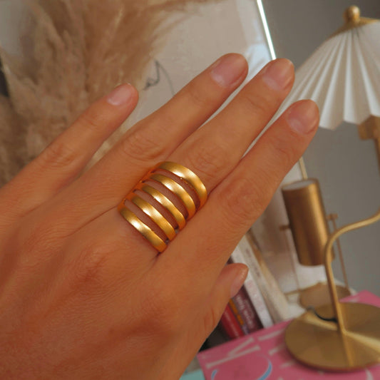 Sorrento-gold ring ZAMAC jewelry - Handmade jewelry for lovers of natural, clean shapes..