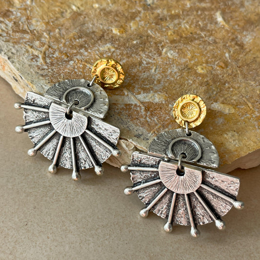 Mykonos earrings ZAMAC jewelry - Handmade jewelry for lovers of natural, clean shapes..