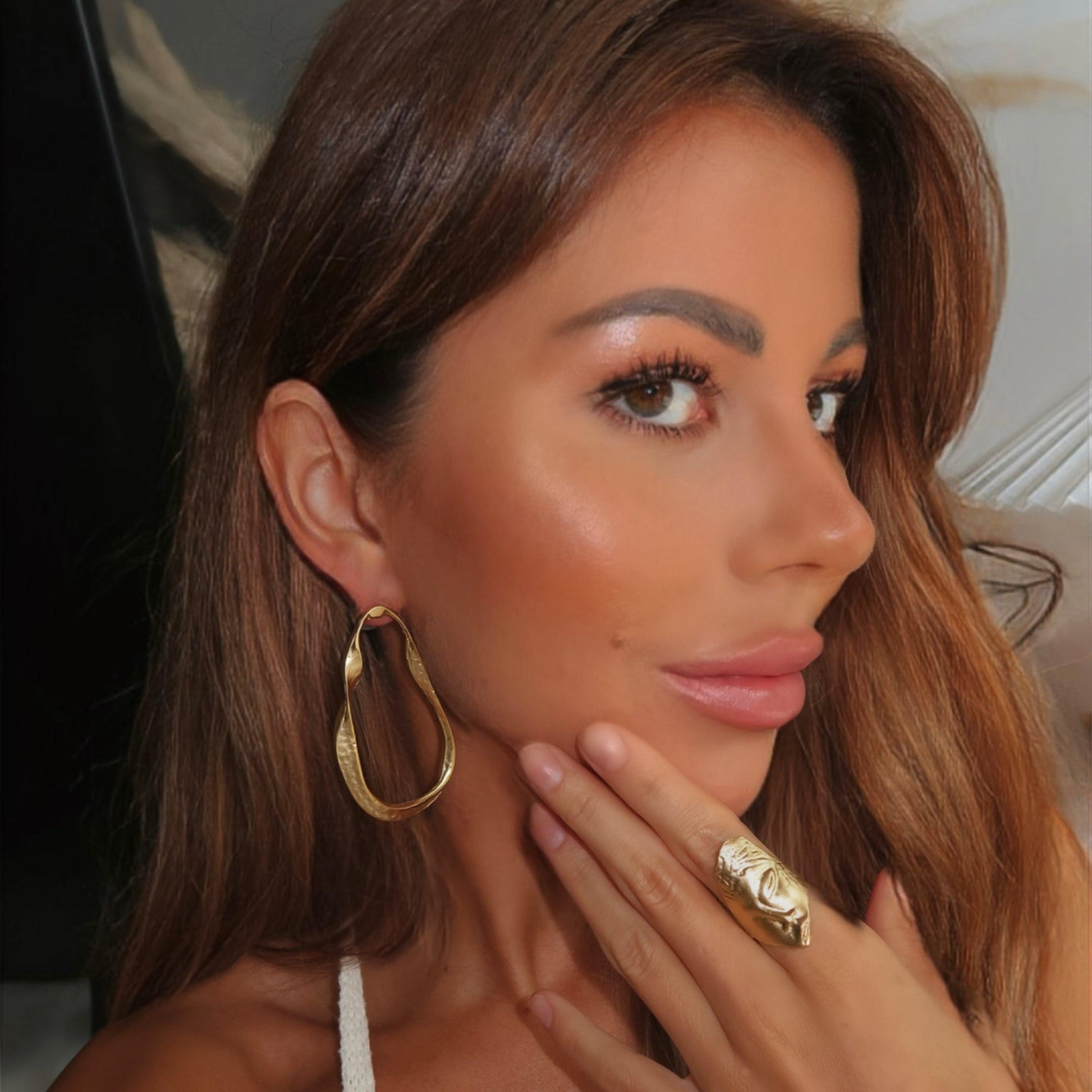 Saint-Tropez-gold earrings ZAMAC jewelry - Handmade jewelry for lovers of natural, clean shapes..