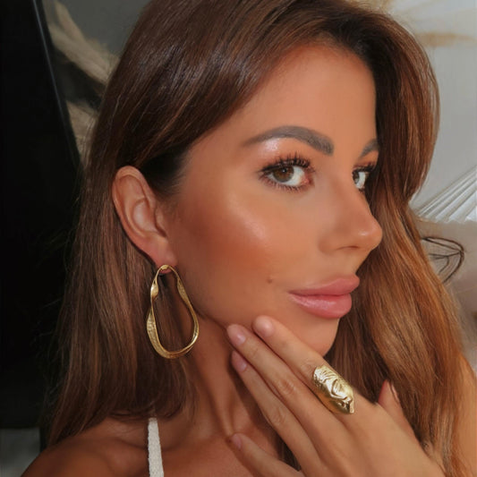 Saint-Tropez-gold earrings ZAMAC jewelry - Handmade jewelry for lovers of natural, clean shapes..