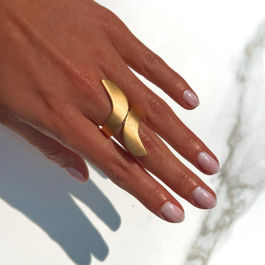 Bali-gold ring ZAMAC jewelry - Handmade jewelry for lovers of natural, clean shapes..