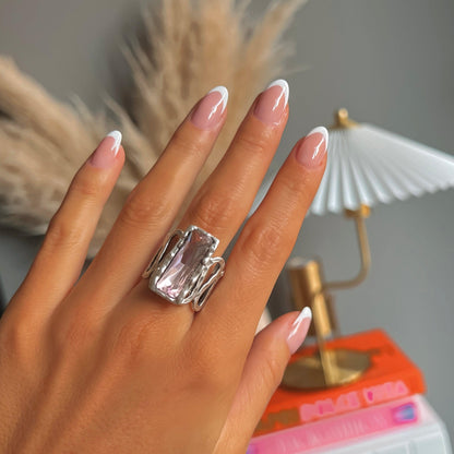 Ischia ring (baby pink) ZAMAC jewelry - Handmade jewelry for lovers of natural, clean shapes..