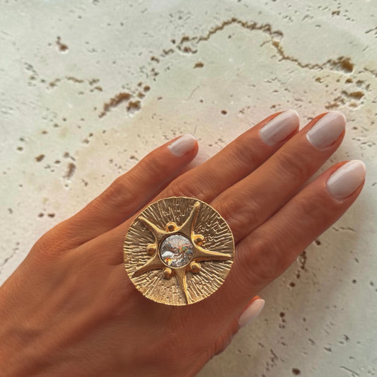 Casablanca-gold gyűrű - aranyozott, állítható
