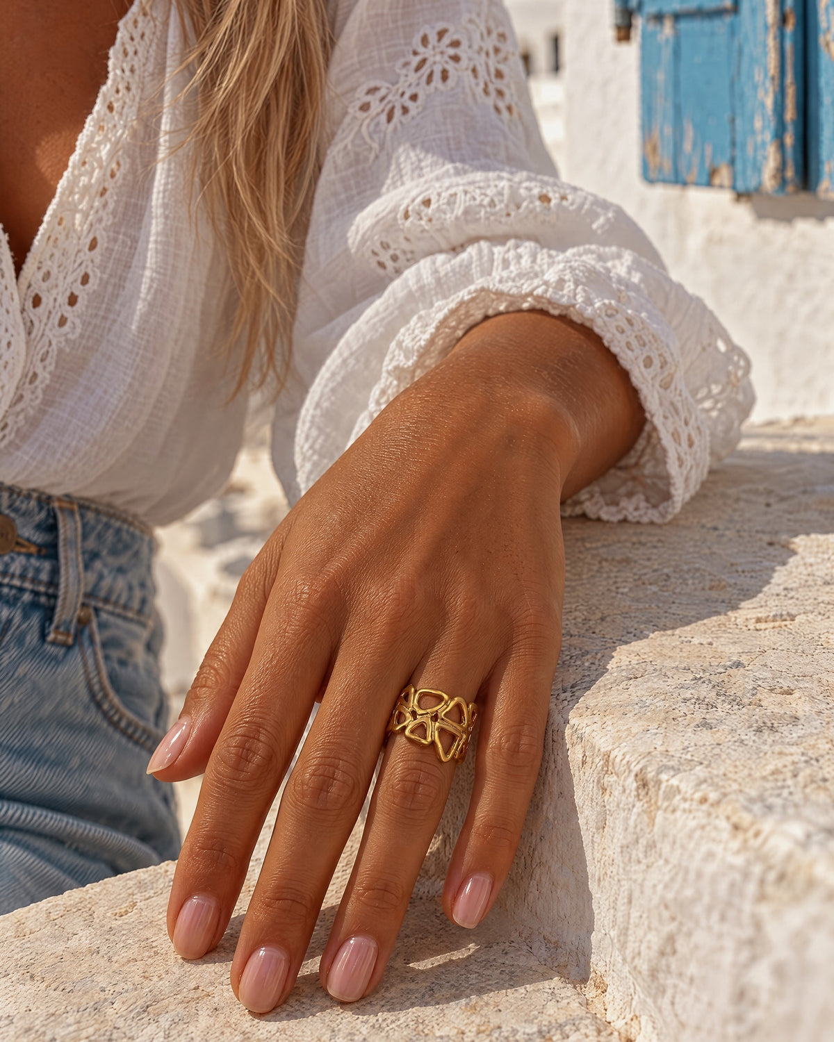 Umbria-gold gyűrű - aranyozott, állítható